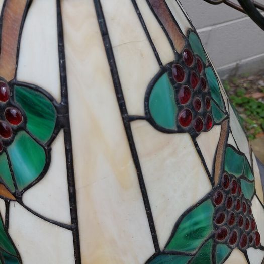 pair of Tiffany style pendant light fittings.