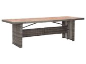 Garden Table 240x90x74 cm Poly Rattan and Solid Acacia Wood