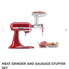 Kitchen Aid meat grinder and sausage stuffer set
