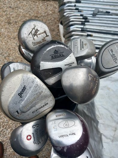A selection of Golf clubs. Right handed clubs