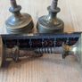 Four Antique brass Sheraton-style brass Drawer knobs with backplate for Period furniture. Image 6