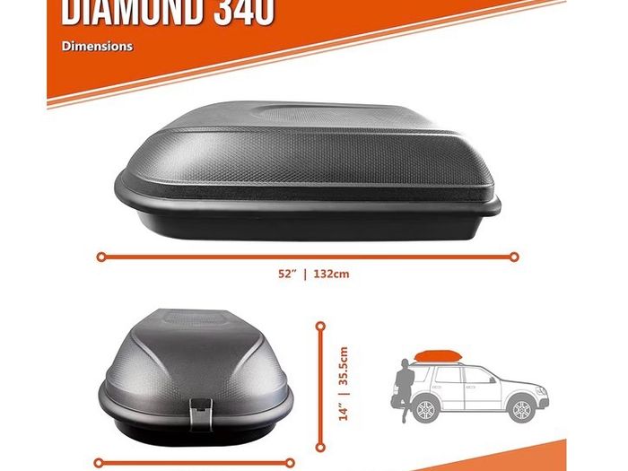 Tetrax Diamond 340 320L Roof Box - Brand New Unopened