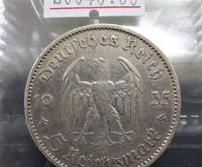 Germany Third Reich 5 Reichsmark Coin 1st Anniversary - Nazi Rile Potsdam Garrison Church 1934 - 1935
