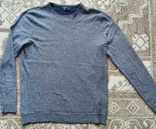 Crew Neck Knit Sweater - Textured Grey