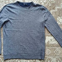 Crew Neck Knit Sweater - Textured Grey