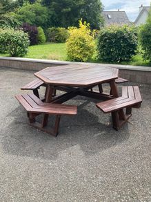 Wooden patio picnic table