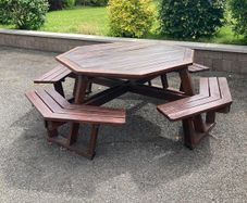 Wooden patio picnic table