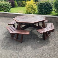 Wooden patio picnic table