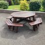 Wooden patio picnic table Image 4