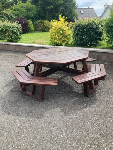 Wooden patio picnic table
