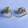 Sterling Silver 925 Gold Plated Heart Stud Earrings 0,5g Image 3
