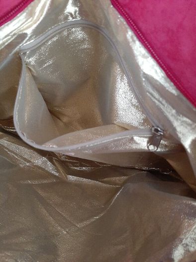 New pink suede tote bag