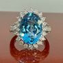 Topaz & White Zircon Statement Halo Ring Image 10