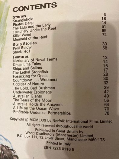 Comic: 'Barrier Reef' annual 1972