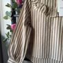 blouse Bnwt beige striped feminine frilled shoulder top size 38 Image 8