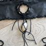 PORTAL waist belt in black, witchy accessories, crystal jewelry, harness belt, gothic dark fashion belt with Citrine Crystal Image 2