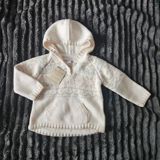 The Little White Company Knitted Jumper with Hood