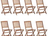 Folding Outdoor Chairs 8 pcs Solid Acacia Wood