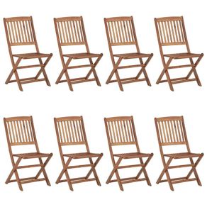 Folding Outdoor Chairs 8 pcs Solid Acacia Wood