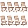 Folding Outdoor Chairs 8 pcs Solid Acacia Wood Image 5