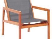 Garden Lounge Chair Grey Solid Eucalyptus Wood and Textilene