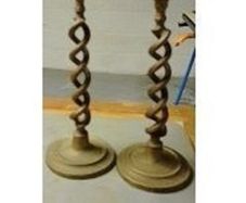 Pair of Antique Barley Twist Candle Sticks