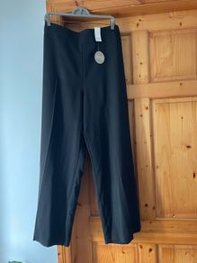 Evan's ladies pear fit wide leg black trousers plus size - New