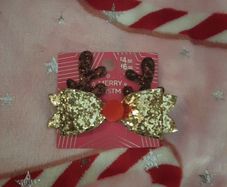 cute Christmas hair bow clip
