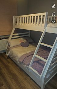 Double / Single bunk bed white