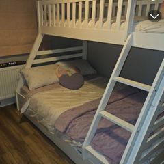 Double / Single bunk bed white