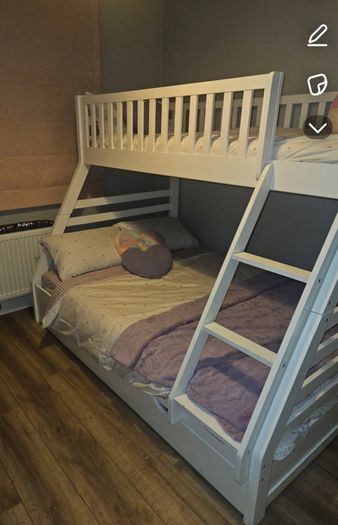 Double / Single bunk bed white
