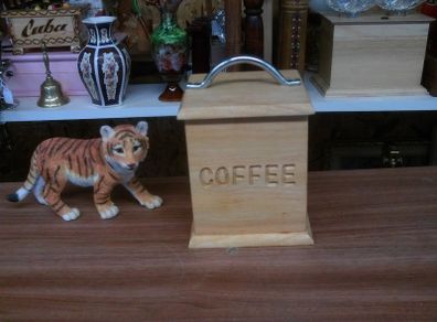 wooden coffee container