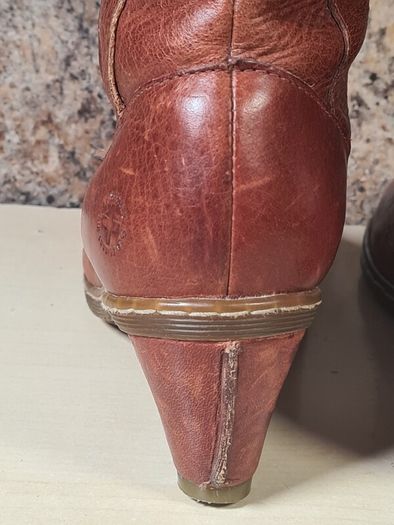Vintage womens Dr Martens 11436 brown leather heeled riding boots knee high Size Uk 4 EU 37