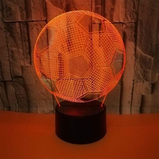 3D Football LED Night Light, USB Charging LED Night Lamp with 16 Colors Changing Touch Switch and Remote Control Perfect Decoration for Bedroom and Gifts for Kids/Birthday/Christmas