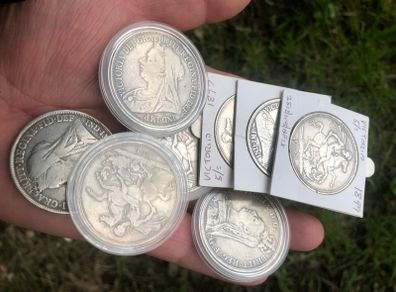 8 x Silver Victoria Crowns rare dates