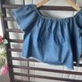 top betshka size medium denim off shoulder top Image 9