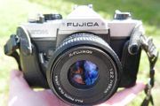 FUJICA STX-1 - Vintage 1980's 35mm SLR Film Camera with Lens and Camera Case - in working order