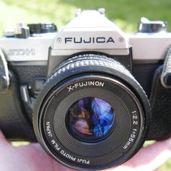 FUJICA STX-1 - Vintage 1980's 35mm SLR Film Camera with Lens and Camera Case - in working order