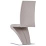 Dining Chairs with Zigzag Shape 2 pcs Cappuccino Faux Leather Image 5