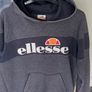 ELLESSE  hoodie sweater. Grey & Charcoal. Size small adult / labelled age 13/14 . Great Quality & In very good condition. Weighty 50% cotton Image 3