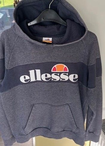 ELLESSE  hoodie sweater. Grey & Charcoal. Size small adult / labelled age 13/14 . Great Quality & In very good condition. Weighty 50% cotton
