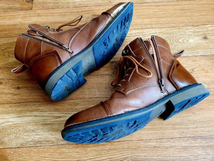 Men's Brown Leather Side-Zip Boots