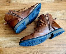 Men's Brown Leather Side-Zip Boots