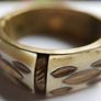 Vintage 80s Bone & Brass Bangle: Chunky Boho Bracelet Image 2