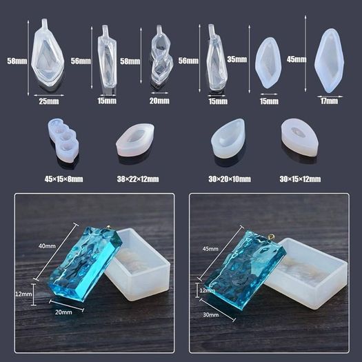 FREE EXPRESS SHIPPING 43 PCS Clear Jewelry Silicone Molds Set Water Wave Casting Mold Set Included 22 PCS Jewelry Resin Casting Mold and 3 Style Accessories for Jewelry Craft Making DIY