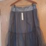 Per Uno Silver Grey  With A Tulle  Outerlayer - 2 Layer Skirt.  S. 14L.    B.N.W.T Image 2