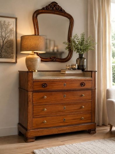 Chest of Drawers, Mahogany, marble top