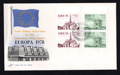 1978 Ireland Europa Architecture Commemorative Stamps Pairs Hibernian First Day Cover (FDC) with Baile Atha Cliath (Dublin) pictorial cancel