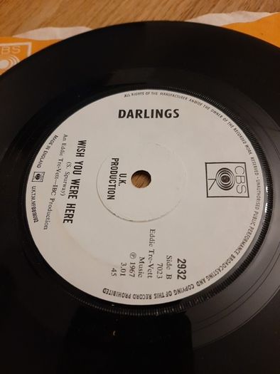 Darlings Saturday Town 7" Promo with Press sheet