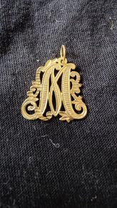 14K Gold Letter M necklace Pendant